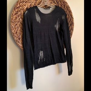 Alexander McQueen black lightweight silk sweater